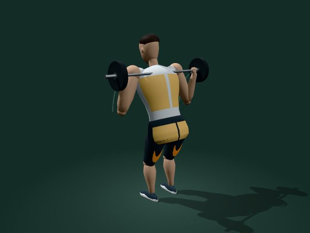 Illustrative model of the barbell good morning