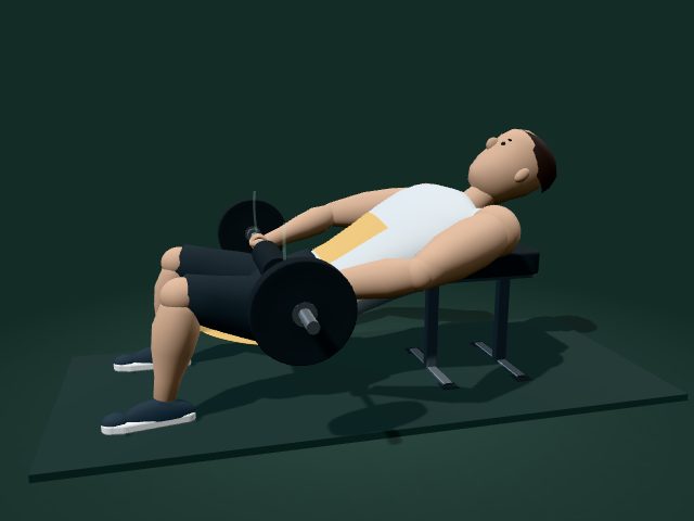 Modelo ilustrativo de hip thrust con barra