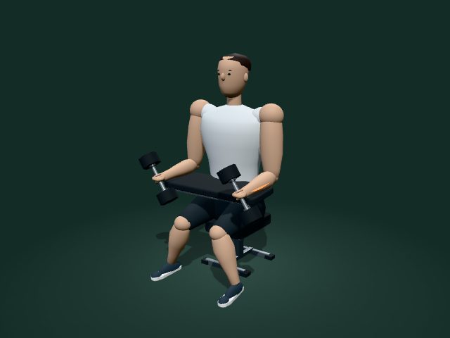 Illustrative model of the dumbbell pronation and supination