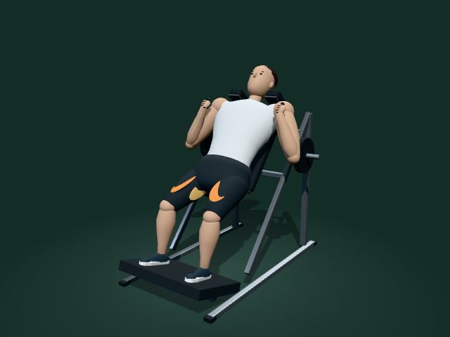 Illustrative model of the hack squat machine