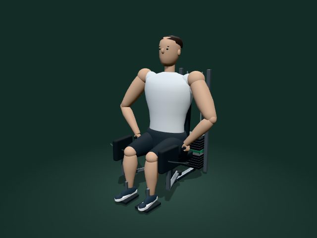 Modelo ilustrativo de abducción de cadera en máquina